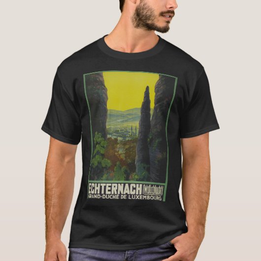 Echternach Vintage Reisposter T-shirt (Voorkant)