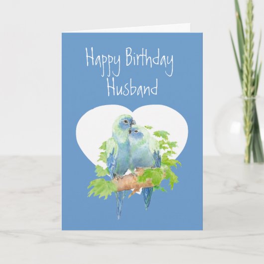 Echtgendag, Cute Romantic Parrots, Birds Kaart (Voorkant)