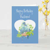 Echtgendag, Cute Romantic Parrots, Birds Kaart (Gele Bloem)