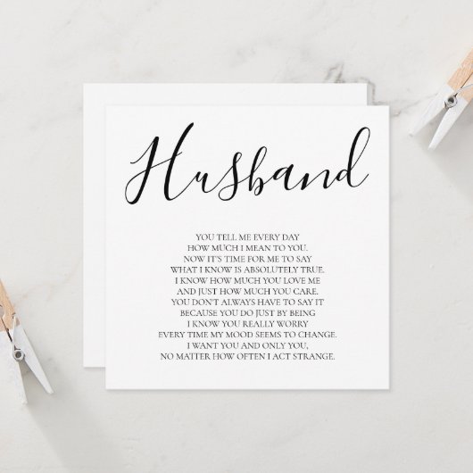 Echtgengedicht van vrouw kaart (Voorkant / Achterkant in situ)