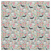 Echtgenige  bloemen lichtblauw stof (Swatch)