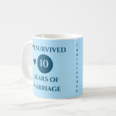 Echtgenoot 10 jaar huwelijk est jaar blauw koffiemok (Voorkant links)
