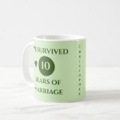 Echtgenoot 10 jaar huwelijk est jaar groen koffiemok (Voorkant links)