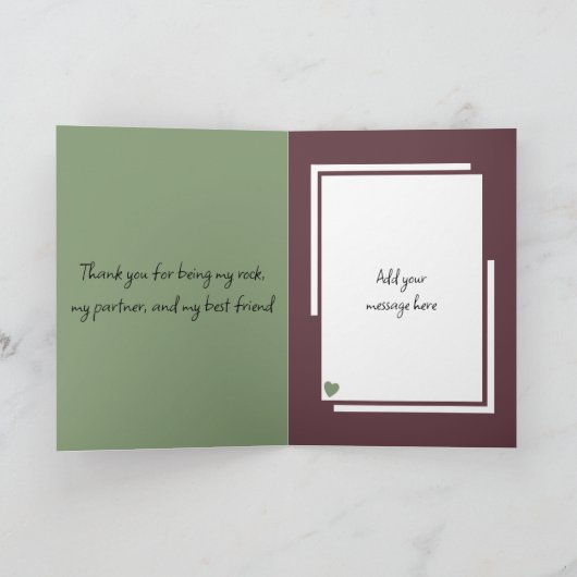 Echtgenoot 10e Jubileum uilen groen bordeaux Kaart (Binnen)