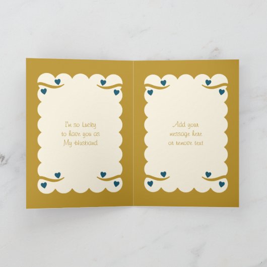 Echtgenoot 50ste verjaardag uilen goud blauw kaart (Binnen)