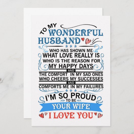 Echtgenoot Aan mijn geweldige echtgenoot Save The Date (Voorkant / Achterkant)