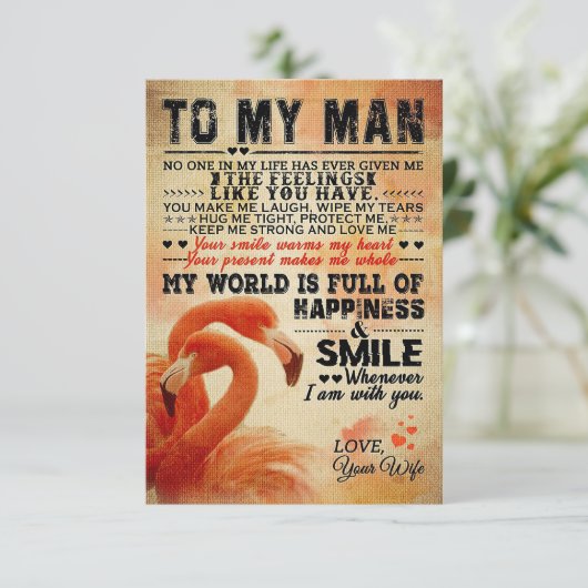 Echtgenoot aan mijn Geweldige man Bedankkaart (Staand voorkant)