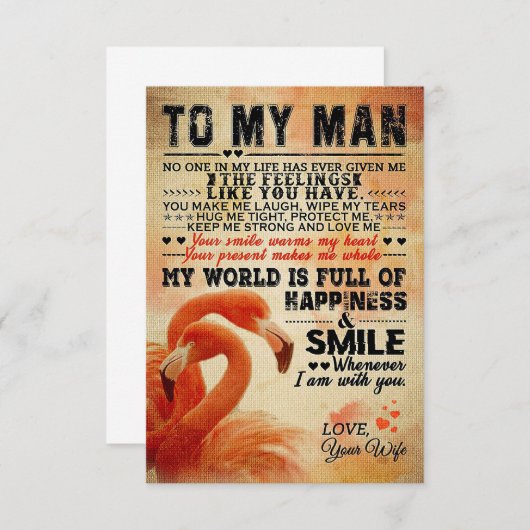 Echtgenoot aan mijn Geweldige man Bedankkaart (Voorkant / Achterkant)