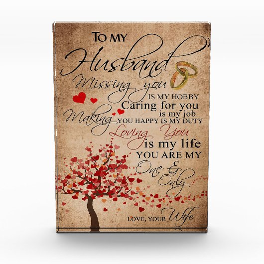 Echtgenoot aan mijn man die je vermist fotoblokken (Voorkant)