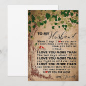 Echtgenoot aan mijn man ik hou meer van jou bedankkaart (Voorkant / Achterkant)