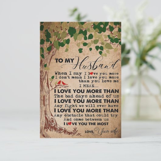 Echtgenoot Aan mijn man ik hou meer van jou RSVP Kaartje (Staand voorkant)