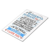 Echtgenoot aan mijn wonderlijke man notitieblok (Schuin)