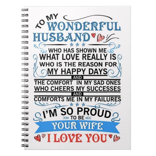 Echtgenoot aan mijn wonderlijke man notitieboek (Voorkant)