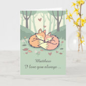 Echtgenoot Aangepaste Naam Valentijnsdag Vossen Li Kaart (Gele Bloem)