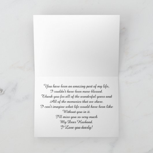 Echtgenoot - Afscheid / Afscheid - Bloemen Kaart (Binnen)