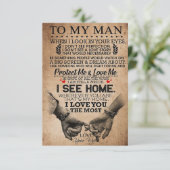 Echtgenoot bescherm mij en heb mij lief bedankkaart (Staand voorkant)