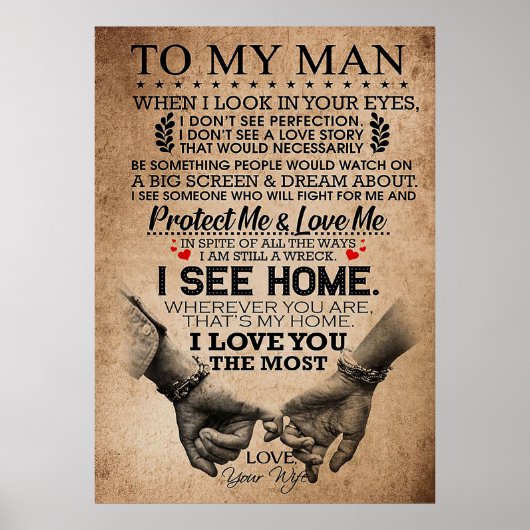 Echtgenoot beschermt me en houdt van mij poster (Voorkant)