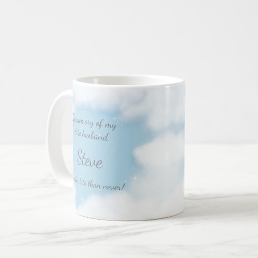 "Echtgenoot beter laat dan nooit" Humoristische Aa Koffiemok (Voorkant links)