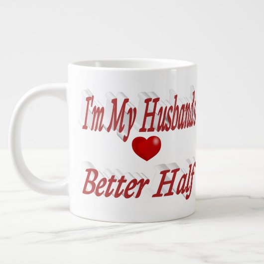 Echtgenoot citaat rode tekst grote koffiekop (Links)