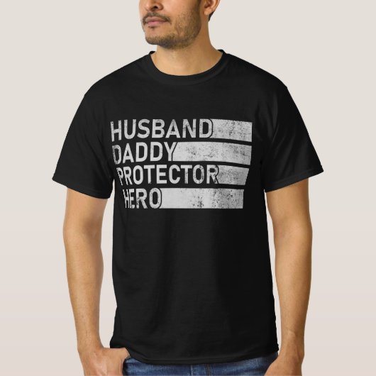 Echtgenoot Daddy Beschermer Held Cool Vader Papa  T-shirt (Voorkant)