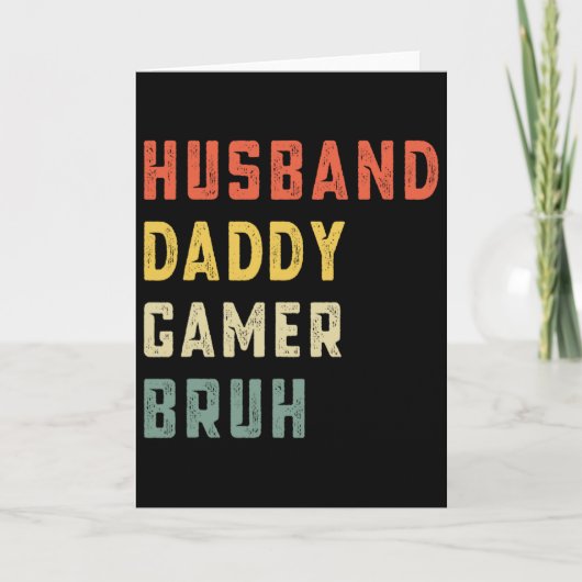 Echtgenoot Daddy Gamer Bruh Vaderdag Grappige Vide Kaart (Voorkant)