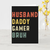 Echtgenoot Daddy Gamer Bruh Vaderdag Grappige Vide Kaart (Gele Bloem)