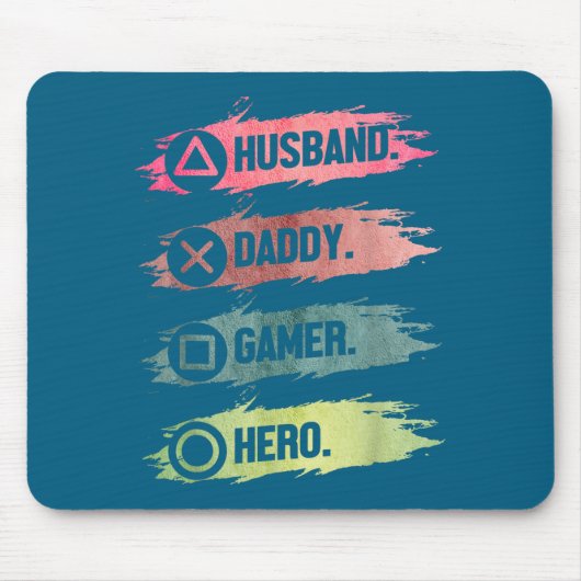 Echtgenoot Daddy Gamer Held Gaming Design Muismat (Voorkant)