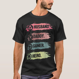 Echtgenoot Daddy Gamer Held Grappig Gamen Vader T-shirt