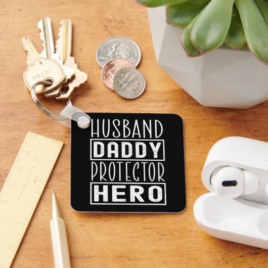 Echtgenoot Daddy Protector Hero Veteran Papa Sleutelhanger (Bureau)
