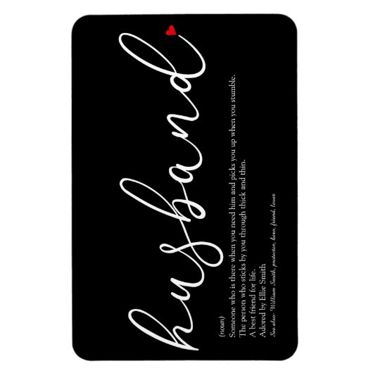 Echtgenoot Definitie Chic Script Liefde Hart Magneet (Verticaal)