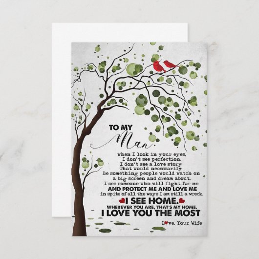 Echtgenoot die ik zo liefheb RSVP kaartje (Voorkant / Achterkant)