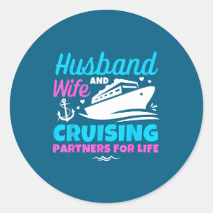 Echtgenoot Echtgenote Cruising Partners Leven Ronde Sticker