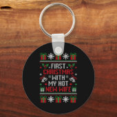 Echtgenoot Echtgenote Eerste Kerstmis Net Getrouwd Sleutelhanger (Voorkant)