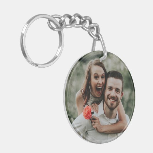 Echtgenoot Eigen vrouw Aangepaste foto Echtgenoot  Sleutelhanger (Voorkant Links)