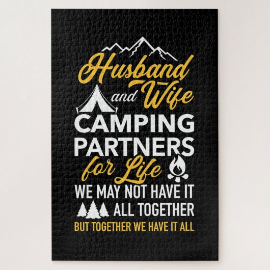 Echtgenoot en Echtgenote Camping Partner voor het Legpuzzel (Verticaal)