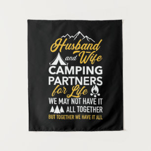 Echtgenoot en Echtgenote Camping Partner voor het Wandkleed