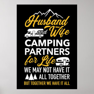 Echtgenoot en echtgenote Camping Partners Poster
