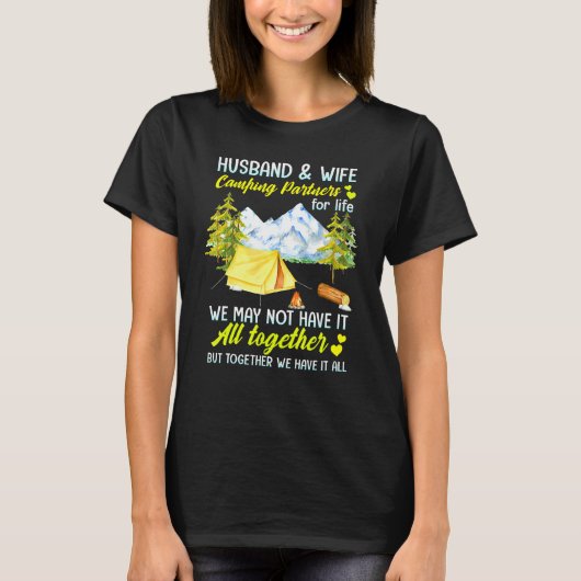 Echtgenoot en echtgenote Camping Partners voor lev T-shirt (Voorkant)