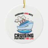 Echtgenoot en echtgenote die partners voor het lev keramisch ornament (Voorkant)