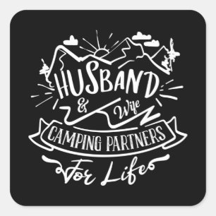 echtgenoot en echtgenote die partners voor het lev vierkante sticker