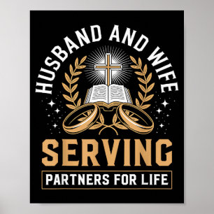 Echtgenoot en echtgenote dienende partners christe poster
