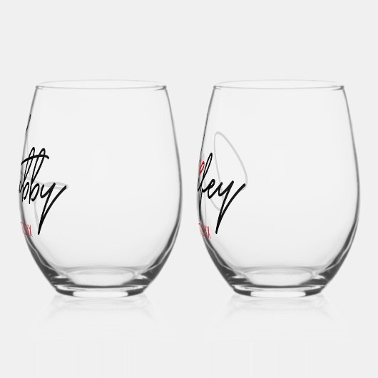 Echtgenoot en echtpaar gepersonaliseerd wijnglas zonder voet (Links)