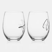 Echtgenoot en echtpaar gepersonaliseerd wijnglas zonder voet (Rechts)