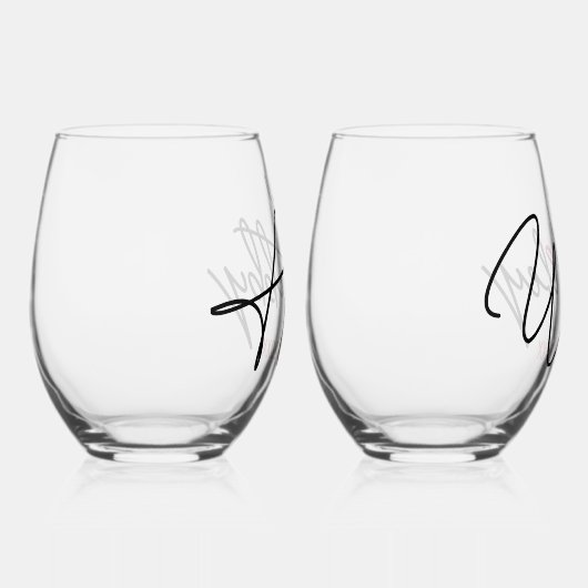 Echtgenoot en echtpaar gepersonaliseerd wijnglas zonder voet (Rechts)