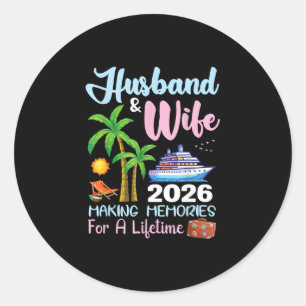 Echtgenoot en vrouw 2026 Herinneringen maken voor Ronde Sticker
