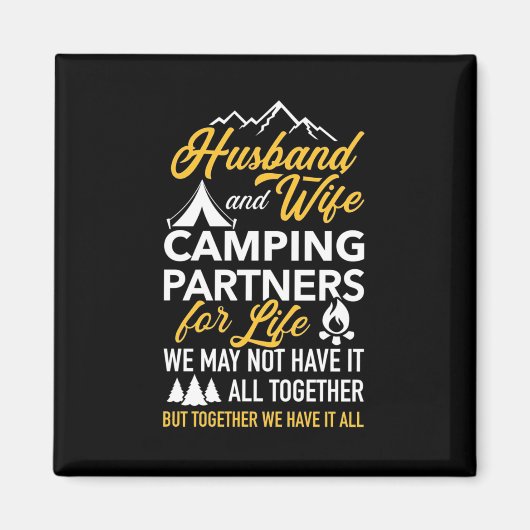 Echtgenoot en vrouw Camping Partner for Life Magneet (Voorkant)