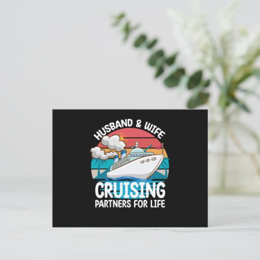 Echtgenoot en vrouw cruise partners voor het leven briefkaart (Staand voorkant)