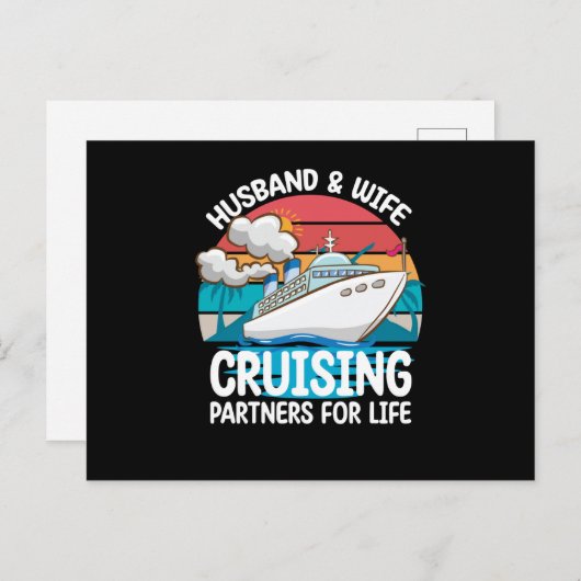 Echtgenoot en vrouw cruise partners voor het leven briefkaart (Voorkant / Achterkant)