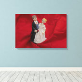 Echtgenoot en vrouw (huwelijkscelebratie op huweli canvas afdruk (Insitu (Houten vloer))