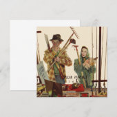 echtgenoot en vrouw met tuinbouwmiddelen (Voorkant / Achterkant)